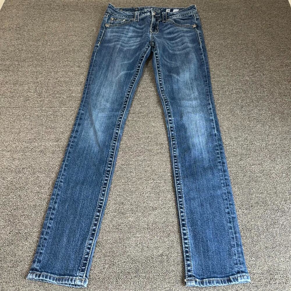 Y2K Miss Me Skinny Jeans Womens 28 Blue Denim Medium Wash Everyday Wear Western